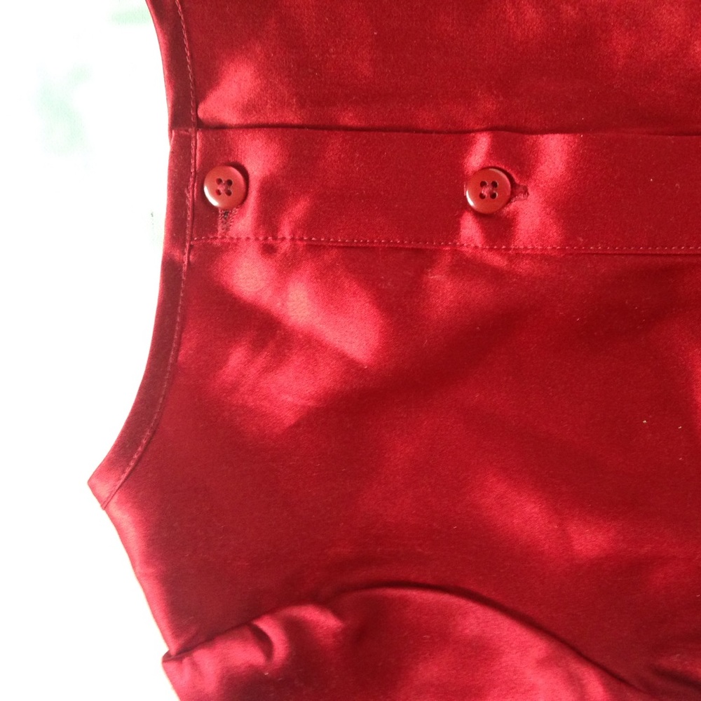 Janie & Jack Red Satin Girls 12-18 M Blouse Top - Picture 7 of 8